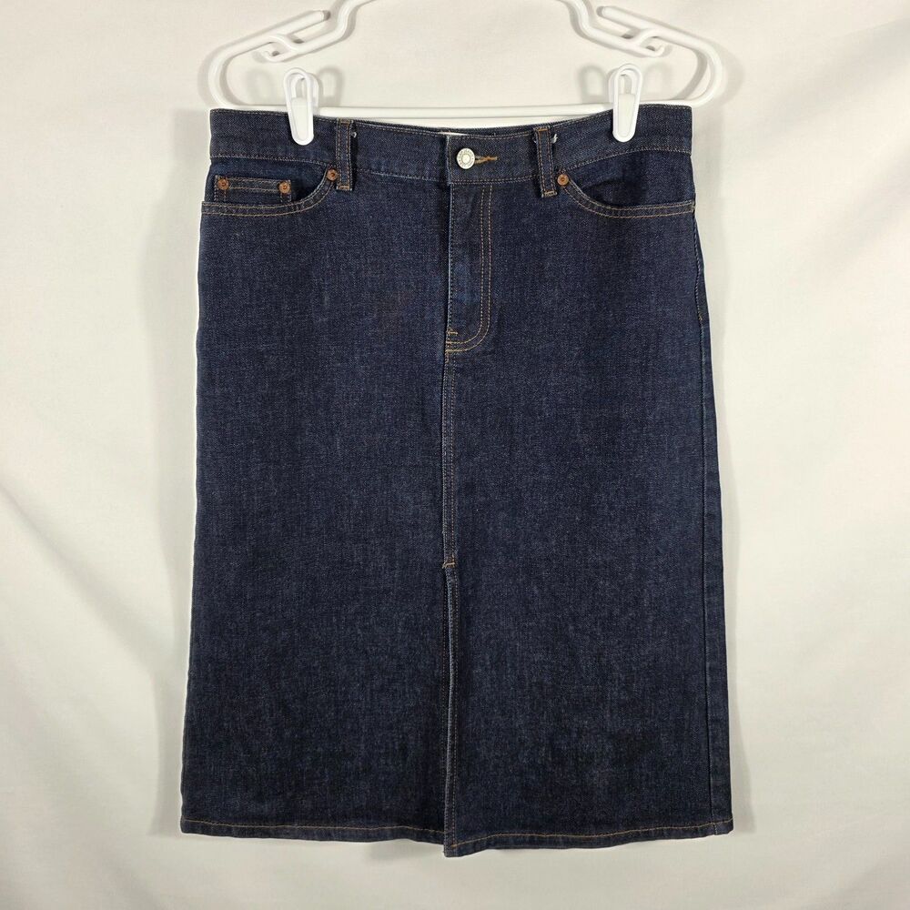 90's Gap Denim Jean Pencil Skirt Women's Size 8 Dark Wash Five Pocket Style